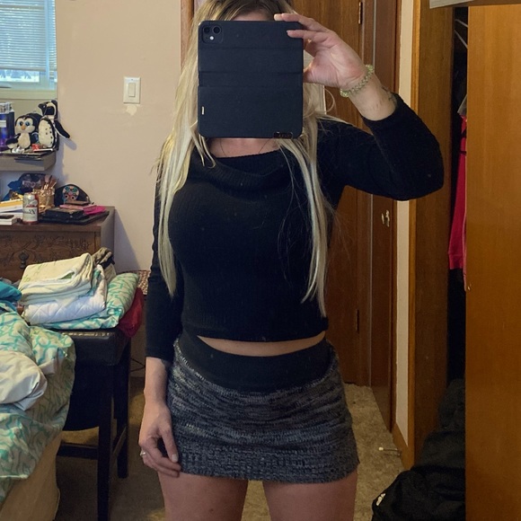 Comfy Black Knit Cowl Neck Sweater Buffalo David Bitton - Picture 4 of 9